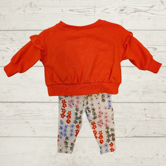 Carter's Sweatshirt & Floral Leggings Size 3m - Picture 4 of 4